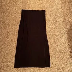 Black maxi skirt with front slit